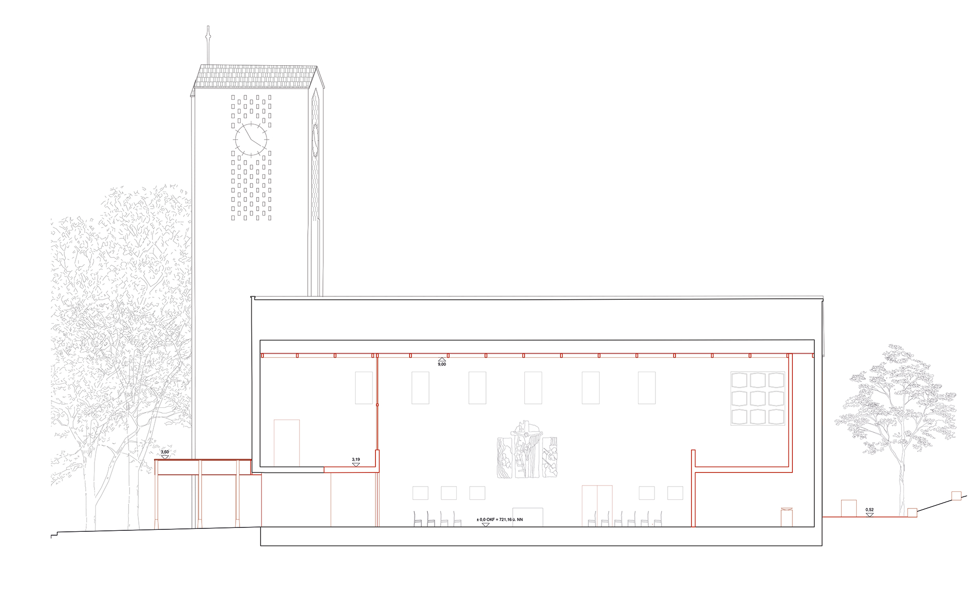 Wettbewerb | Umbau der Kirche zum Gemeindezentrum | Durchhausen