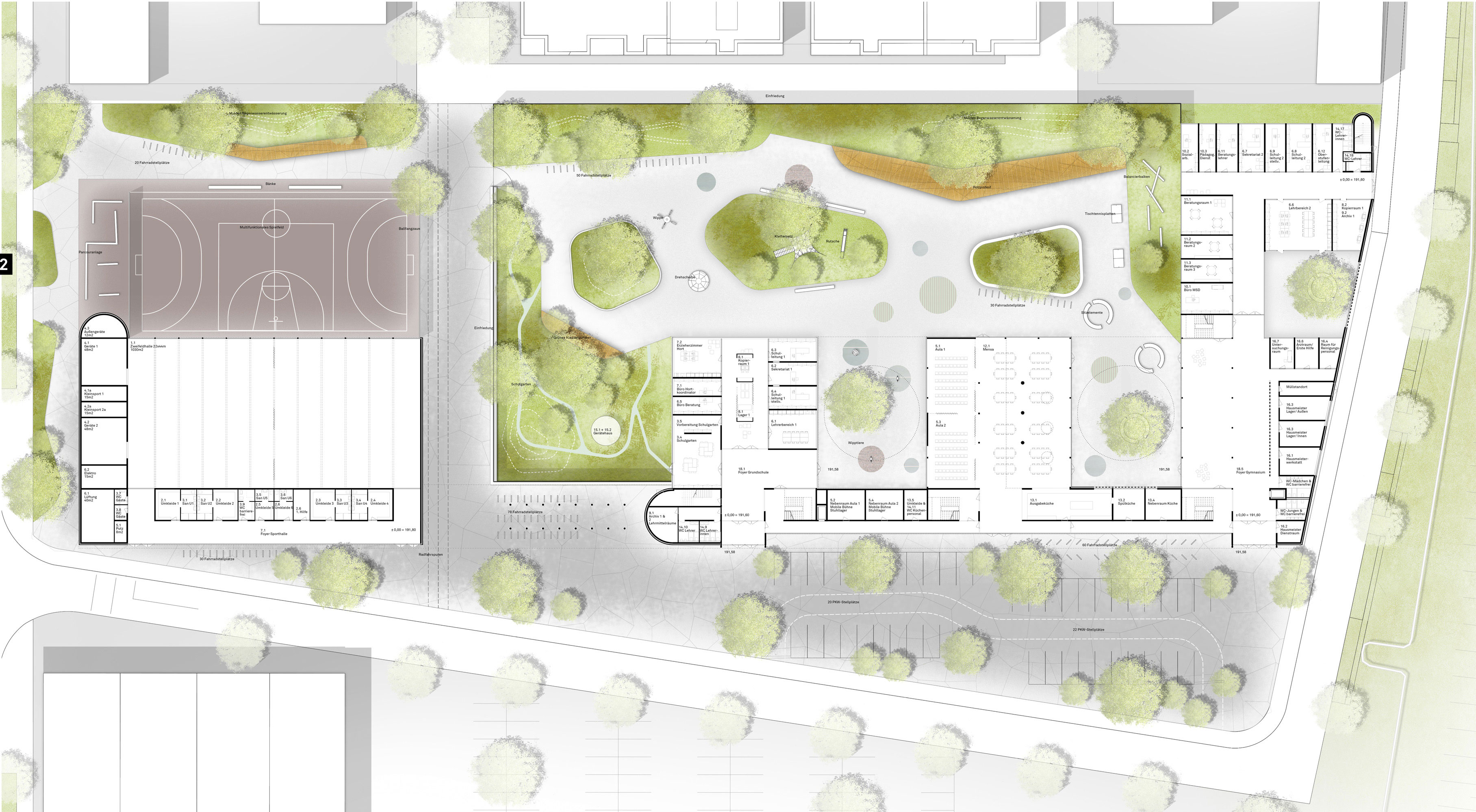 Baur & Latsch Architekten | Wettbewerb | Schulcampus Greifswalder Straße | Erfurt Realisierungswettbewerb 2021